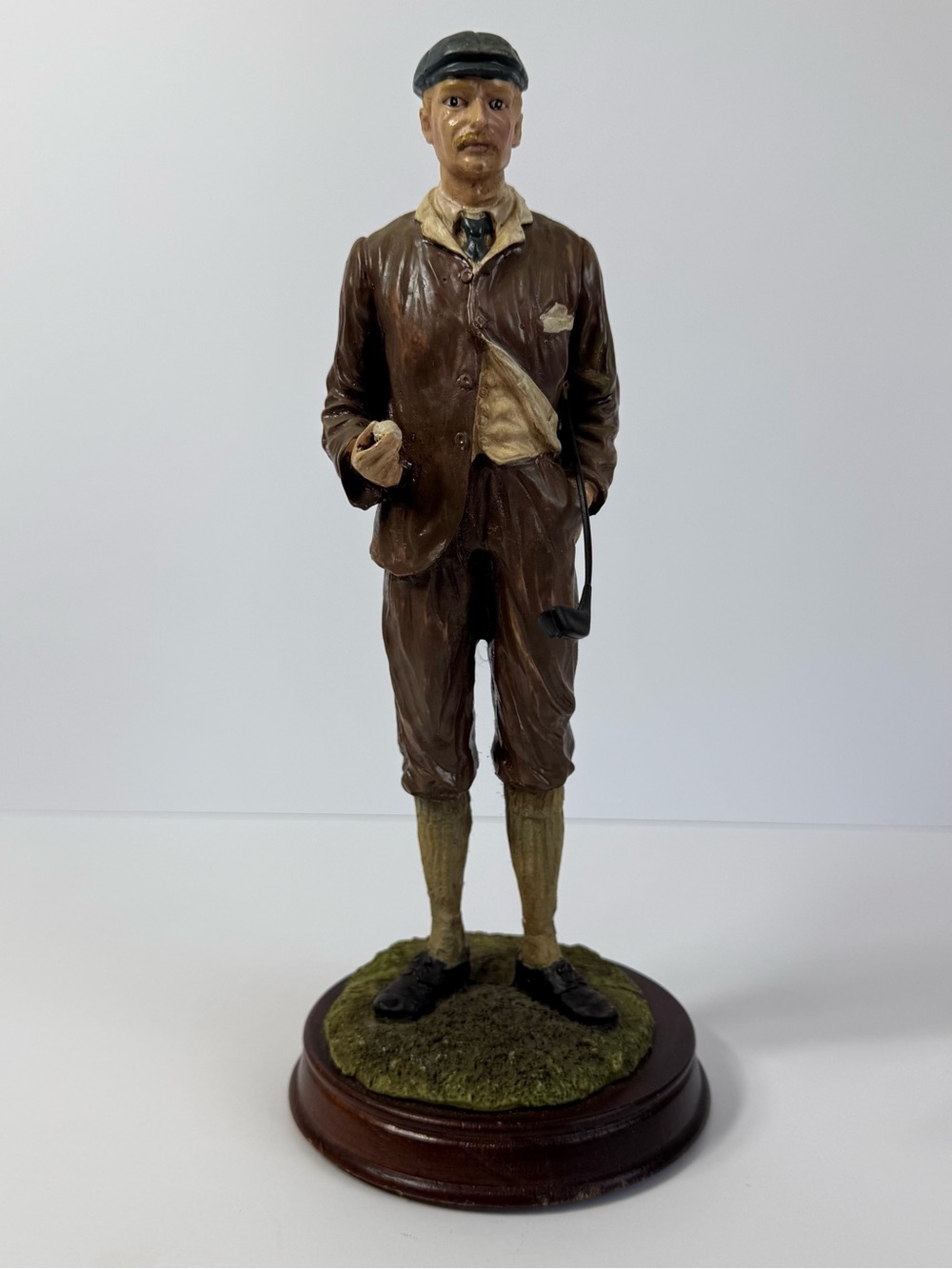Vintage 1993 W.B.I. Classic Golfer Figurine | 11” Resin Statue on Wood Base
